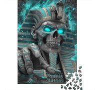 Egyptian Skull Art Print Puzzle Impossible 1000Pcs Decorazione Per La Casa. Rilassamento E Intelligence Per Adulti E Ragazzi Da 14 Anni 38x26cm/1000pcs
