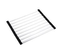EGZASDI asciugapiatti avvolgibile, Scolapiatti Arrotolabile for lavello da Cucina in Acciaio Inossidabile Pieghevole 35-60x32,5 cm(50x32.5cm)