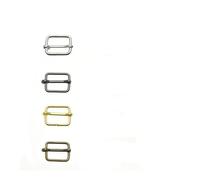 EGZASDI Regolatore cintura con cinturino scorrevole, 10 pezzi/confezione di fibbie a rulli con perno a tre scivoli in metallo, fibbie di regolazione for cinturini(Gold,Webbing Size 32mm)