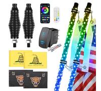 Ehaho Confezione da 2 luci a frusta con base a molla, luce a LED con app e telecomando, frusta a spirale RGB con interruttore a bilanciere, luce a frusta musicale per camion UTV ATV Polaris RZR Can-Am