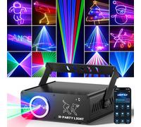 Ehaho Luce da discoteca per feste con controllo app Bluetooth L2400, luce da DJ per animazione 3D, modello personalizzato e modifica testi, luce stroboscopica con DMX 512, per feste, bar, club
