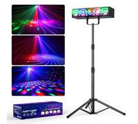 Ehaho Luci Discoteca con 61" Treppiede, Luce Discoteca per DJ Controllata Dalla Musica con DMX 512, Luce da Festa con Effetti di Luci Stroboscopiche con Telecomando Perfetta per Festa, Festival, Clu