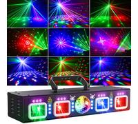 Ehaho Luci Discoteca, Luce Discoteca per DJ Controllata Dalla Musica con DMX 512, Luce da Festa con Effetti di Luci Stroboscopiche con Telecomando Perfetta per Natale, Famiglia, Festa, Festival, Club