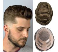 Ehairc Hair System For Men Bond Mono Lace Front And Npu Back Toupee - 100% capelli umani, densità media (#6)