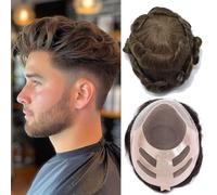 Ehairc Hair System For Men Bond Mono Lace Front And Npu Back Toupee - 100% capelli umani, densità media (#4)