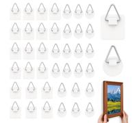 Ehanfus 40 Pezzi Ganci Adesivi per Quadri, Adesivo Appendi Quadro | Ganci Autoadesivi Invisibili, Gancio Adesivo per Foto,Piatti,Orologio,Decorazioni, Puzzle, Dipinti(Piccolo quadrato+cerchio)