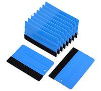Ehdis 10 Pezzi Spatola Professionale con Feltro AntiGraffio Installazione Tool per Wrapping pellicola, pellicola per vetri, Pellicole protettive, pellicola vetri auto, Car wrapping (10 PCS, Blu-)