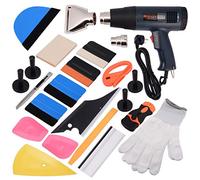Ehdis Kit di Attrezzi di Installazione di pellicole per vetri per Auto con Pistola a Caldo, Kit oscuramento vetri Auto per Pellicola Wrapping, vetri oscurati Auto, Pellicola vetri Auto