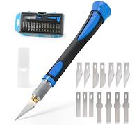 EHDIS Kit di Taglierino di Precision de 16 Pezzi, Cutter Precisione con 5 Lame Diversi di 14 Lame di Ricambio, Coltelli di Precisione, per Arte, Hobby, Album e Sculture, Blu