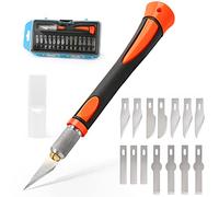 EHDIS Kit di Taglierino di Precision de 16 Pezzi, Cutter Precisione con 5 Lame Diversi di 14 Lame di Ricambio, Coltelli di Precisione, per Arte, Hobby, Album e Sculture, Arancione