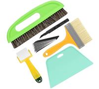 EHDIS Kit per Carta da Parati con Due Tipi di Pennelli con Impugnatura Morbida, Rullo di Cucitura, Raschietto per Pellicole, Coltello Artigianale e Lame, 6 pezzi - per Tutti i Tipi di Carta da Parati
