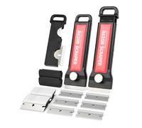 EHDIS Raschietto Vetroceramica Kit - 2 Raschietto Piano Induzione Professionale con 20 Lame in Acciaio al Carbonio, per Colla, Colore, Decalcomanie, Piano Cottura e Forno