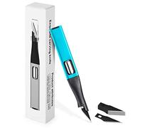 EHDIS Taglierino di Precisione con 10 Lame di Olio Antiruggine, Cutter di Precisione con Manico per Riporre la Lama, Lega di Alluminio, per Hobby Creativi, Scrapbooking, Scultura, Blu