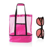 EHDWXVZM 1 borsa da spiaggia a rete, 1 paio di occhiali da sole, borsa da spiaggia di grande capacità, borsa per la spesa da viaggio, borsa a rete multiuso