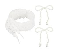 EHDWXVZM 1 Paio Di Lacci Di Pizzo Bianco E 2 Pezzi Di Decorazioni Per Scarpe Da Prua, Lacci Simpatici E Semplici, Accessori Per Scarpe Da Donna, Decorazioni Per Scarpe.