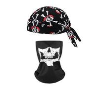 EHDWXVZM 1 pezzo di copertura traspirante pirata, 1 pezzo di bandana con teschio, bandana da pirata, sciarpa da pirata per uomo, stoffa da pirata per bambini, copricapo da pirata da donna