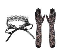 EHDWXVZM 1 pezzo di decorazione per le dita in pizzo, 1 pezzo di colletto in pizzo, accessori per decorazioni retrò a mano, lunga protezione per le mani a rete