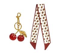 EHDWXVZM 1 pezzo di portachiavi in ciliegia, 1 pezzo di tracolla per borsa, ciondolo decorativo in ciliegia, simpatico portachiavi per borsa, portachiavi per portafoglio
