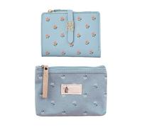 EHDWXVZM 1 portafoglio floreale e 1 portamonete in tela floreale, borsa da donna alla moda, portacarte multifunzionale, borsa per cosmetici portatile, mini custodia, borsa carina per ragazza