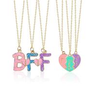EHDWXVZM 1 Set di Collane di Lettere E 1 Set di Collane A Forma di Cuore, Gioielli di Giunzione Creativi, Collane di Amicizia, Collane di personalità Carine.