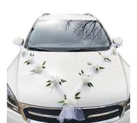 EHDWXVZM 1 Set di Decorazioni per Auto Nuziali, Decorazione Anteriore per Auto Nuziali, Ghirlanda in Rete, Set di Decorazioni per Auto Nuziali, Adatto per Auto Nuziali e Decorazioni per flotte