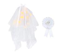 EHDWXVZM 1 velo luminoso, 1 distintivo da sposa, velo con fiocco illuminato, bellissimo velo luminoso, velo a forcina, velo a doppio strato, adatto per matrimoni e feste di comunione