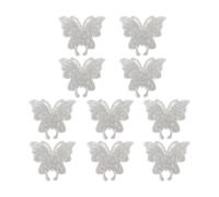 EHDWXVZM 10 Pezzi di Adesivi A Farfalla di Strass, Argento e Bianco, Decorativi e Impermeabili, Per Auto, Tazze, Quaderni, Valigie e Altri Oggetti