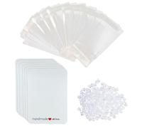 EHDWXVZM 100 Biglietti per Orecchini, 100 Sacchetti con Chiusura Lampo E 200 Tappi per Le Orecchie, Confezioni per Decorazioni per Orecchini, Accessori per La Creazione di Gioielli