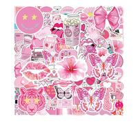 EHDWXVZM 100 Pezzi Adesivi in Serie Rosa, Tazze d'Acqua -Dettili Graffiti, Adesivi per Taccuini, Adesivi Dolci, Adesivi per Ragazze, Adesivi Impermeabili.