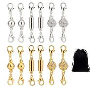 EHDWXVZM 12 Pezzi Catena A Scatto Magnetico, 1 Pezzo di Cartolina di Auguri per Amici E Borsa da Stoccaggio da 1 Pezzi, Elemento di Attacco A Catena, Fibbia Magnetica Collana in Bracciale.