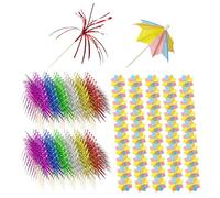 EHDWXVZM 150 Pezzi Bastoncini per ombrelli da Cocktail, Inserti Decorativi, Inserti Decorativi per Torte, Bastoncini Decorativi per ombrelli da Bere, Inserti per fuochi d'artificio