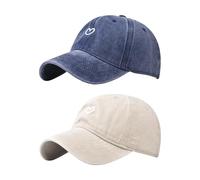 EHDWXVZM 2 Cappelli Stampati a Cuore, Cappelli Sportivi da Uomo, Berretti da Baseball da Donna, Cappelli Estivi Regolabili, Cappelli da Tennis