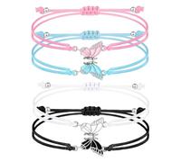 EHDWXVZM 2 Paia di Braccialetti A Farfalla, Braccialetti Dell'Amicizia, Braccialetti A Farfalla Creativi, Braccialetti Intrecciati, Braccialetti Regolabili, Braccialetti per Ragazze