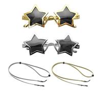 EHDWXVZM 2 paia di occhiali da sole con stella a cinque punte, 2 cordoncini per occhiali, occhiali alla moda con stella a cinque punte, nuovi occhiali da ballo, occhiali da sole da spiaggia, accessori
