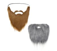 EHDWXVZM 2 pezzi di barba finta, oggetto di scena per barba, barba artificiale autoadesiva, barba finta hippie, grande barba, festa, oggetto di scena per barba cosplay