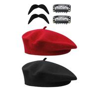 EHDWXVZM 2 Pezzi di Cappelli da Cesto, 2 Forcine E 2 Barbe Simulate, Oggetti di Scena Cosplay, Cappelli retrò -Classici, Accessori per Costumi per Feste.