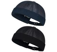 EHDWXVZM 2 Pezzi Di Cappello A Maglie Traspirante, Cappello Da Dock, Cappello Hip-Hop Regolabile, Pesca In Rete, Cappello Estivo, Marinaio Fresco.