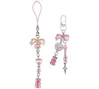 EHDWXVZM 2 Pezzi di Catena di Telefoni Cellulari Creativi, Accessori per Donne, Accessori per Imballaggi, Portachiavi Dolci E Carini.