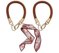 EHDWXVZM 2 Pezzi di Manici in Pelle Marrone, 1 Pezzo di Nastro per Borse, Cinghie per Borse in Pelle, Manici per Borse, Cinghie per Borse, Manici per Borse in Pelle