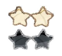 EHDWXVZM 2 Pezzi di Occhiali da Stella, Occhiali da Sole di Strass Creativi, Occhiali da Sole Luccicanti, Oggetti di Scena per Feste, Accessori in Costume.