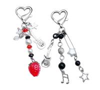 EHDWXVZM 2 pezzi di portachiavi con perline, portachiavi Y2K, portachiavi personalizzati creativi, ciondoli alla moda e versatili, ciondoli per borse, portachiavi per ragazze