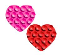 EHDWXVZM 2 Pezzi Di Ventose Per Cellulare In Silicone, Adesive Per Custodia, Multifunzione, Design A Forma Di Cuore, Rosso E Rosa