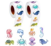 EHDWXVZM 2 Rotoli di Adesivi con Animali Subacquei, Modelli Subacquei Creativi, per Bambini, Adesivi Impermeabili E Antistrappo, Cancelleria E Decorazione per Oggetti di Uso Quotidiano.