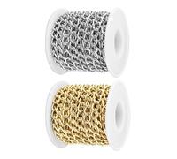 EHDWXVZM 2 Rotoli di Catena Decorativa, Catena per Collana, Catena per creazione di Gioielli, Estensione per Collana, Cintura a Catena