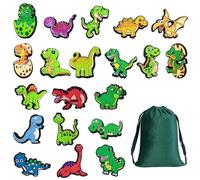EHDWXVZM 20 ornamenti per scarpe con animali, 1 custodia, graziosi ornamenti per scarpe di dinosauro, accessori per la decorazione delle scarpe, bomboniere