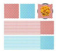 EHDWXVZM 200 Fogli di Carta Patinata a Quadri, Resistente all'Olio e all'Acqua, Adatta per Cottura al Forno e Conservazione Alimenti, 28x29.5 cm