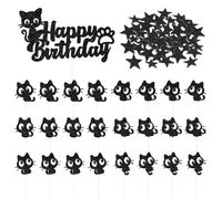 EHDWXVZM 25 Pezzi di Inserti A Tema per Gatti E 1 Confezione di Coriandoli, Inserti di Carte Creativi E Carini, Decorazioni per Torte, Forniture per Feste.