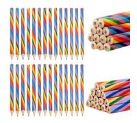 EHDWXVZM 28 Matite Arcobaleno, Matite Arcobaleno Con Asta Triangolare, Matite Arcobaleno Con Asta Esagonale, Matite Da Disegno Per Bambini, Set Di Matite Scolastiche