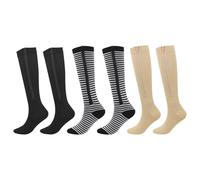 EHDWXVZM 3 Paia Di Calze, Calze A Compressione Sportiva, Calze A Compressione, Calze Con Cerniera, Calze Elastiche Per Le Gambe, Scaldamuscoli Al Ginocchio, Adatte Per La Corsa E Lo Sport