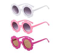 EHDWXVZM 3 paia di occhiali da sole a fiori, graziosi occhiali da sole per bambini, protezione UV, occhiali a forma di bambino, occhiali da sole a disco, adatti per parasole da esterno per neonati
